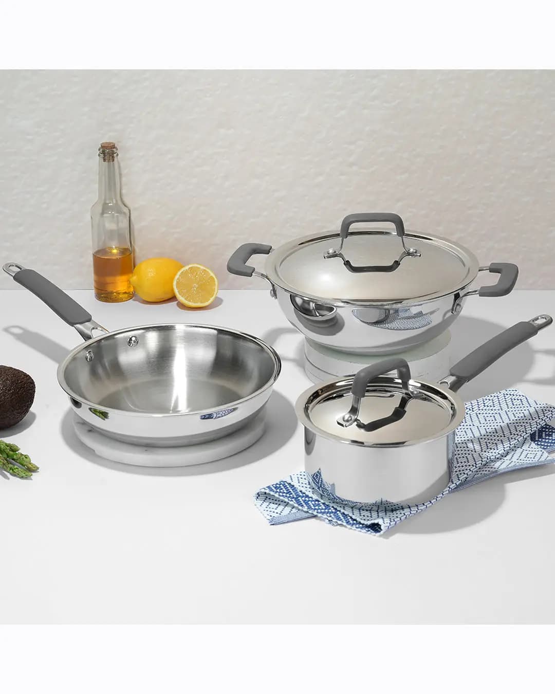 Vinod Platinum Triply Luxe 3 pc Set (with Lids)