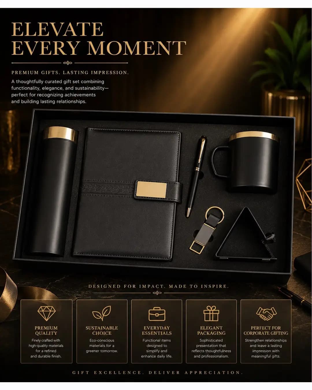 Elevate 6-in-1 Executive Gift Set - Black
