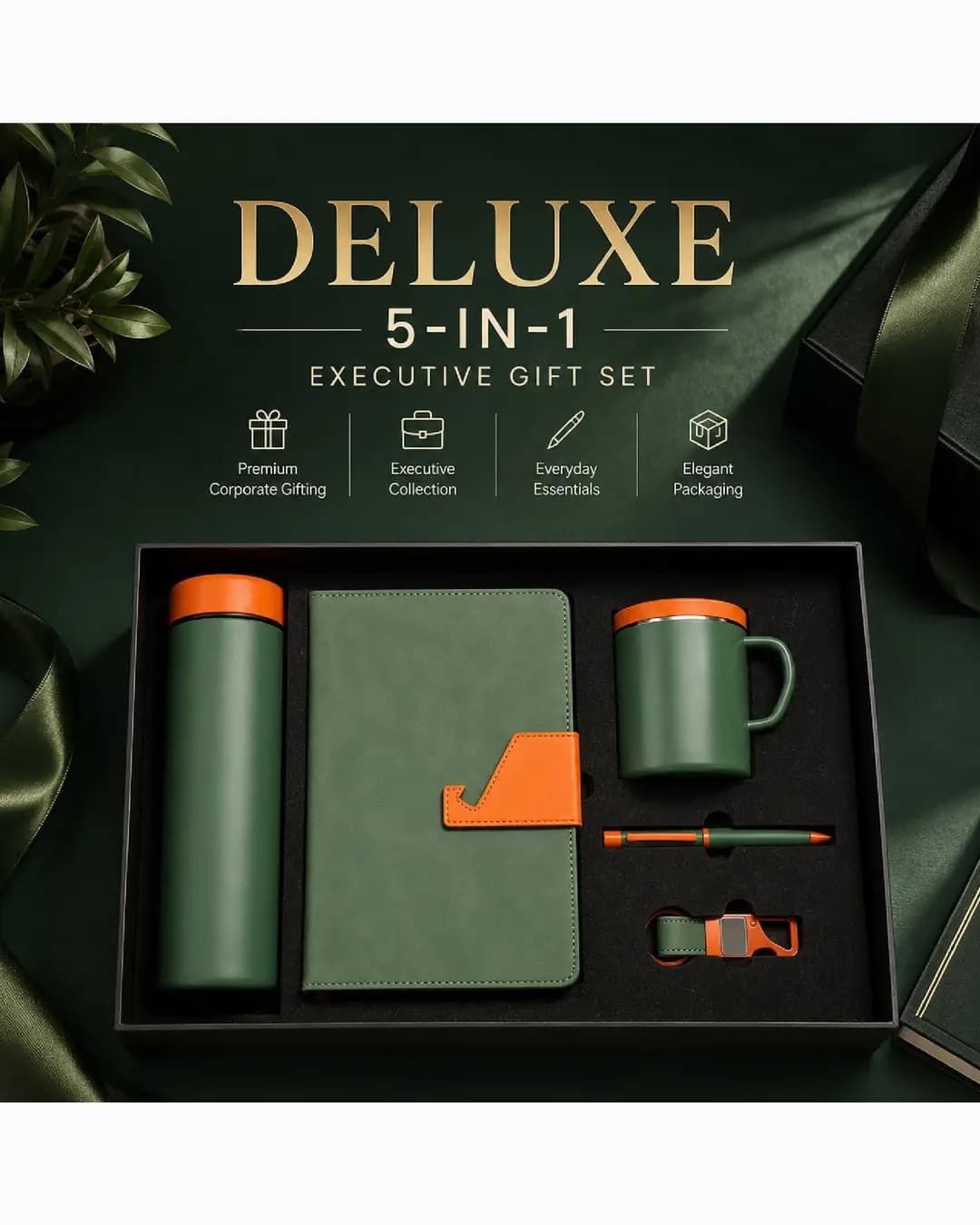Deluxe 5-in-1 Executive Gift Set - Green