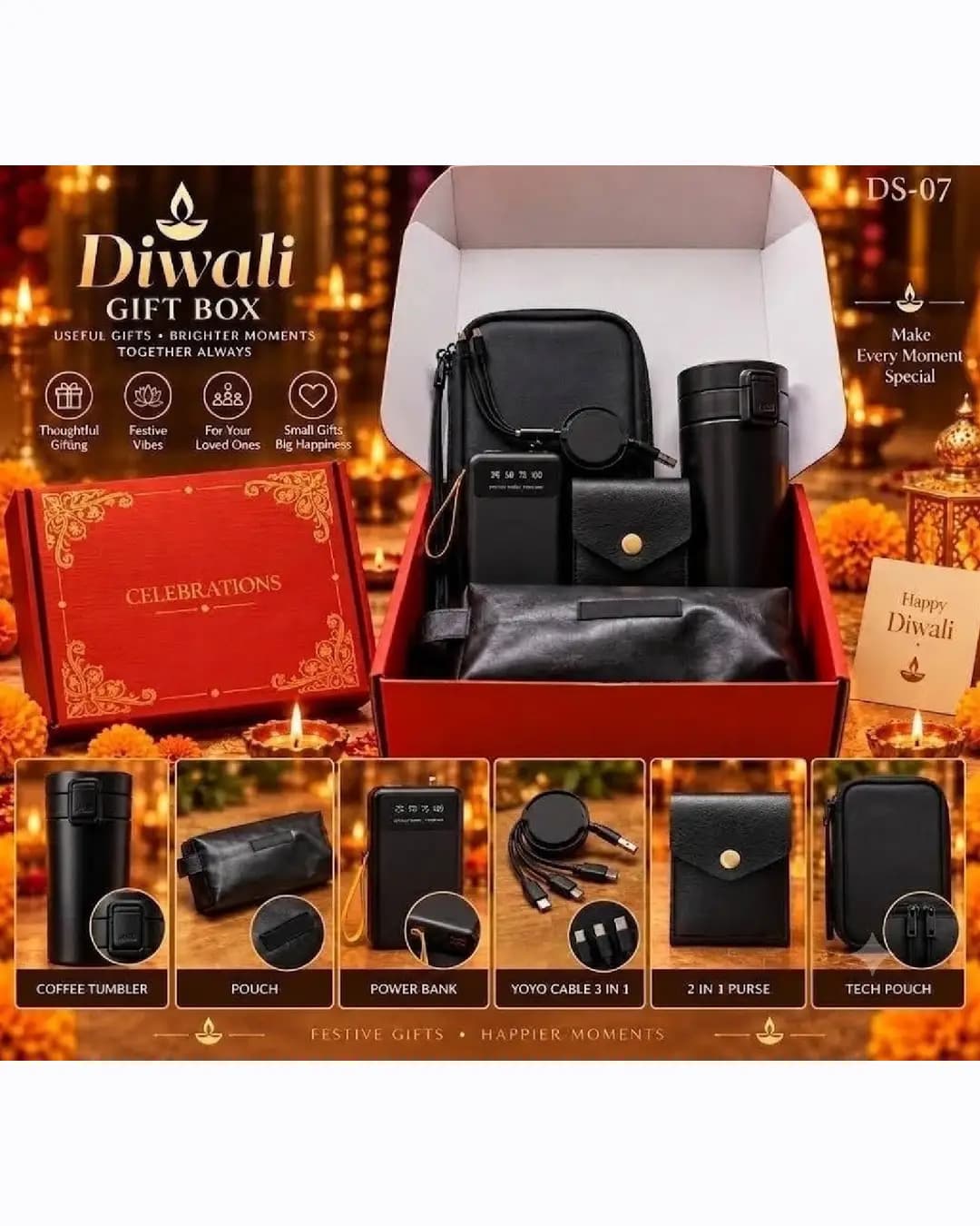 Diwali Gift Box - 6-in-1 Tech & Travel Essentials