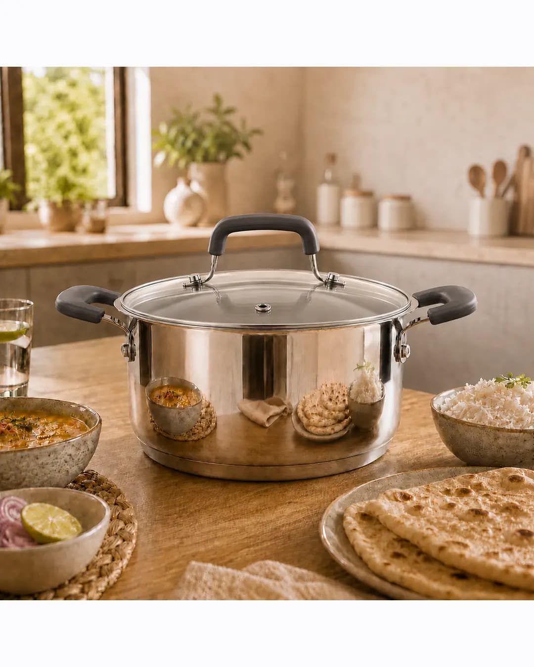 Vinod Stainless Steel Tivoli Saucepot with Glass lid (Induction Friendly)