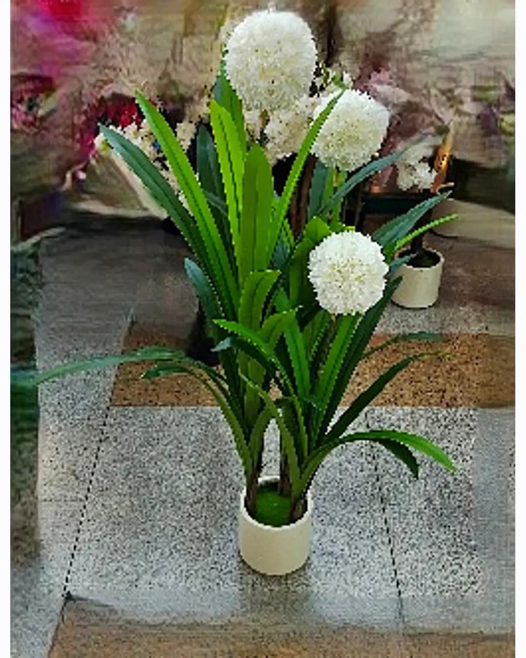 Artificial Plant with Pom Flowers