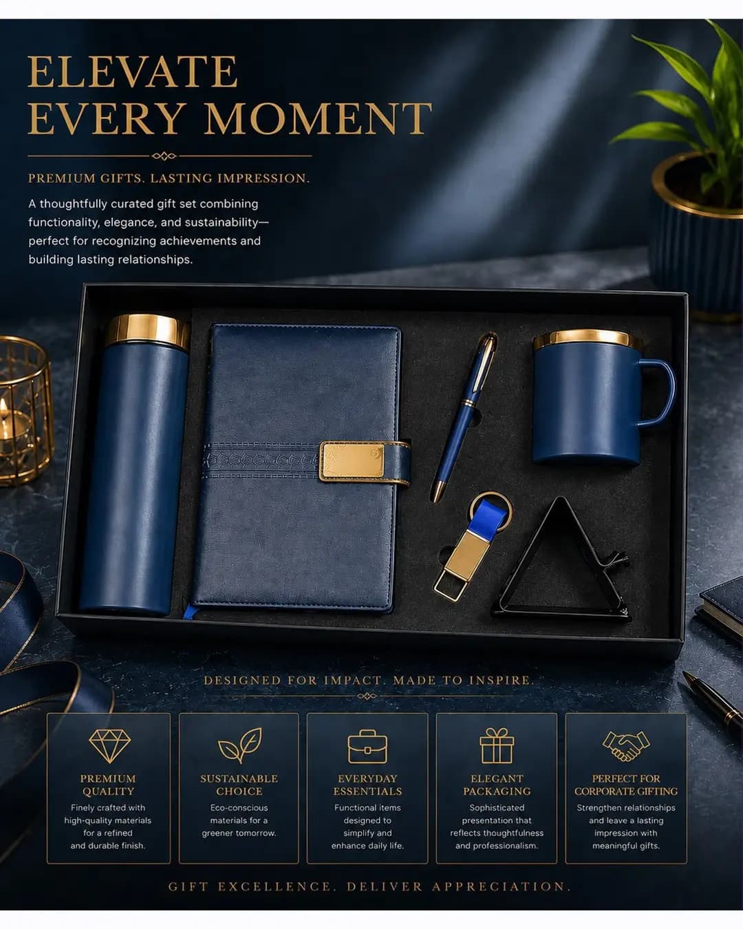 Elevate 6-in-1 Executive Gift Set - Blue