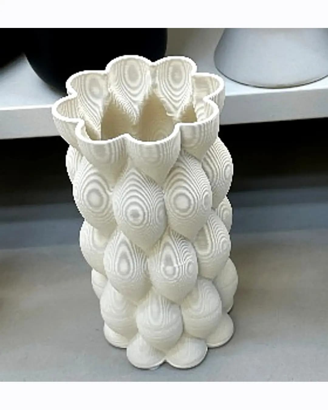 Textured Sculpted Vase - White