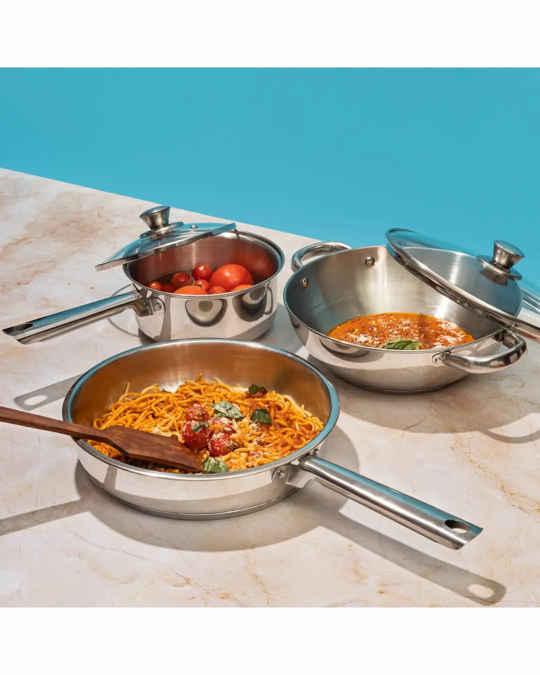 Vinod Stainless Steel Modena Cookware Set - 3 Piece (Induction Friendly)