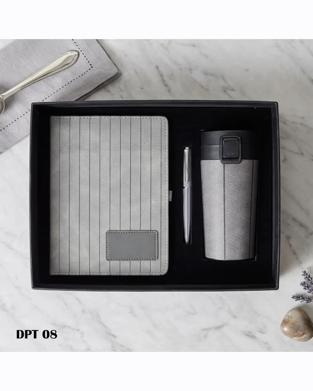 3-in-1 Diary Pen & Tumbler Gift Set - Grey