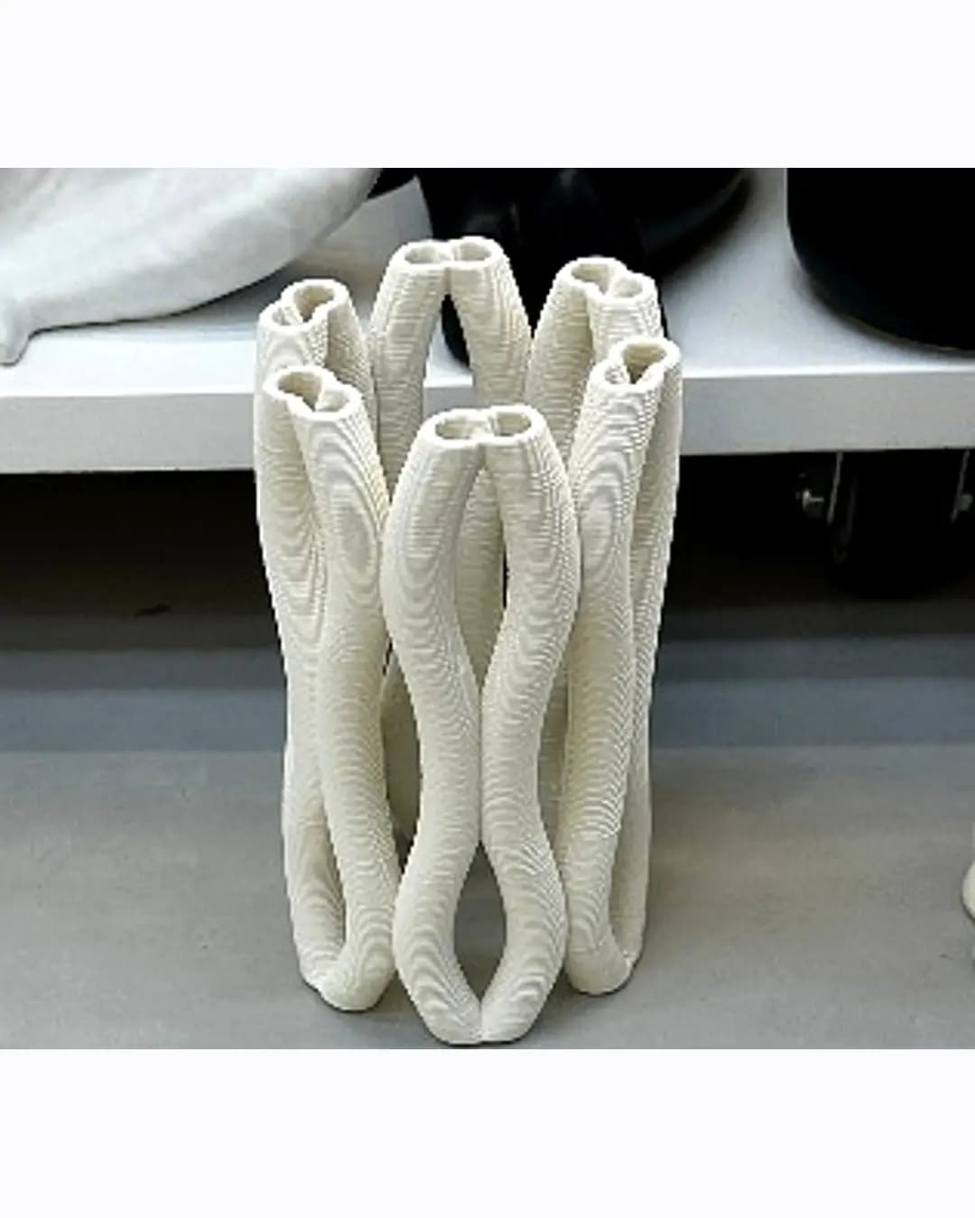 Wavy Tube Vase - White