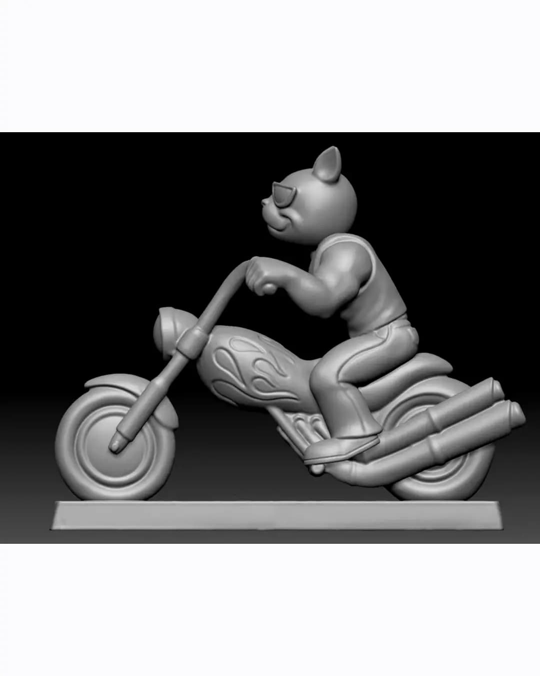 Biker Cat / Lion Figurine