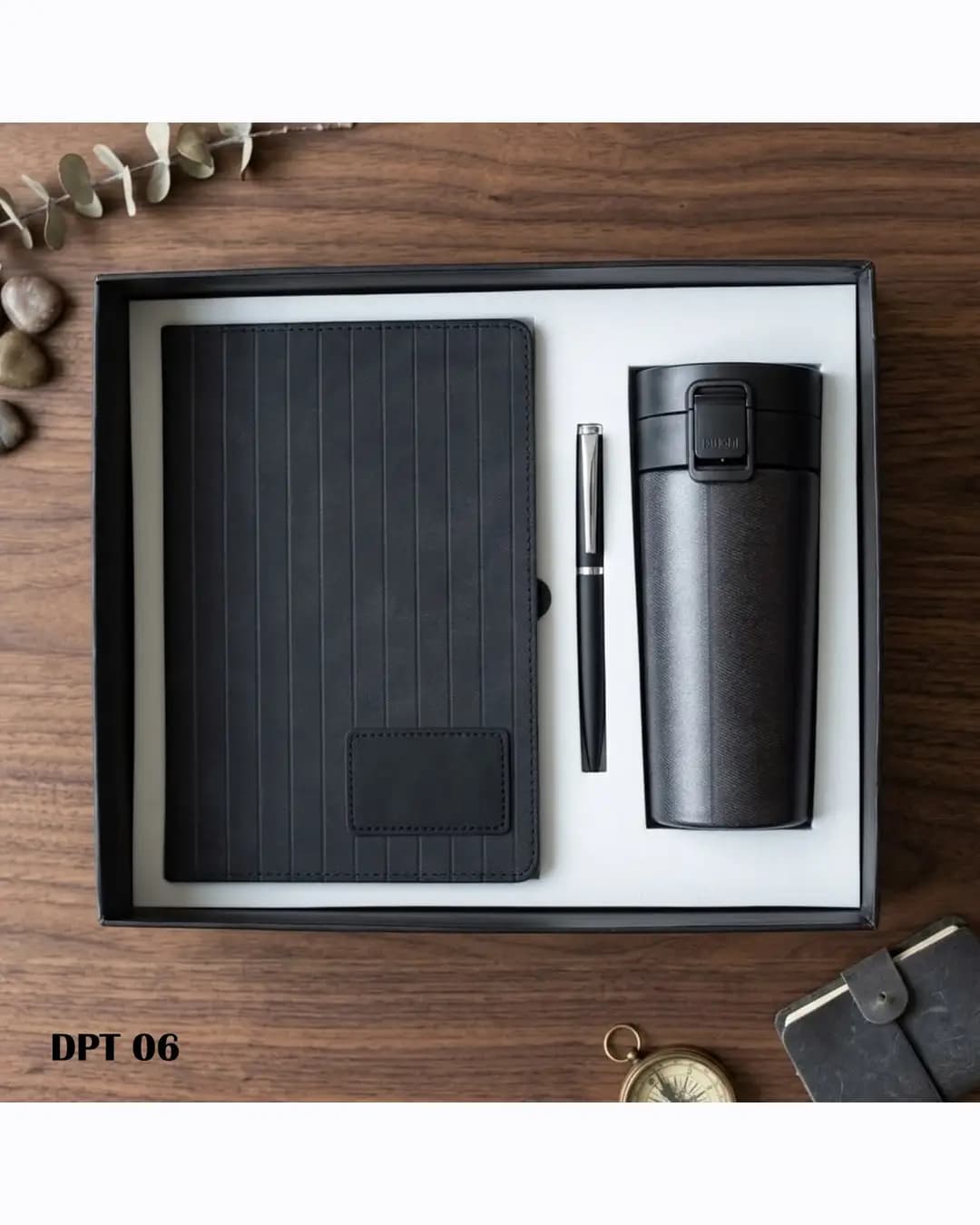 3-in-1 Diary Pen & Tumbler Gift Set - Black
