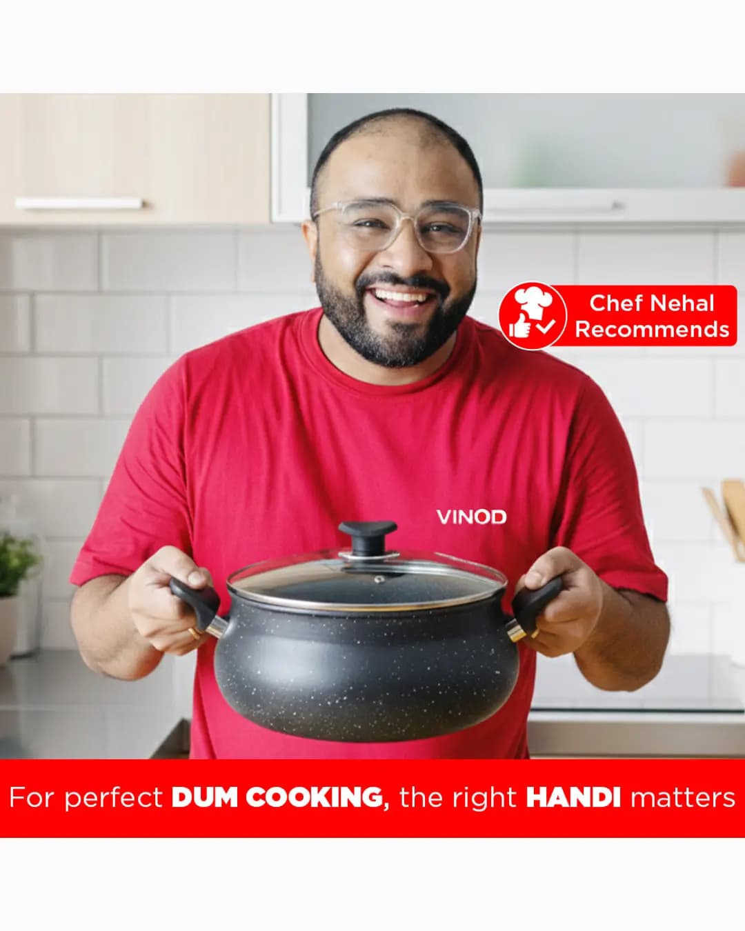 Vinod Zest Ceramica Handi with Lid - (Induction Friendly)