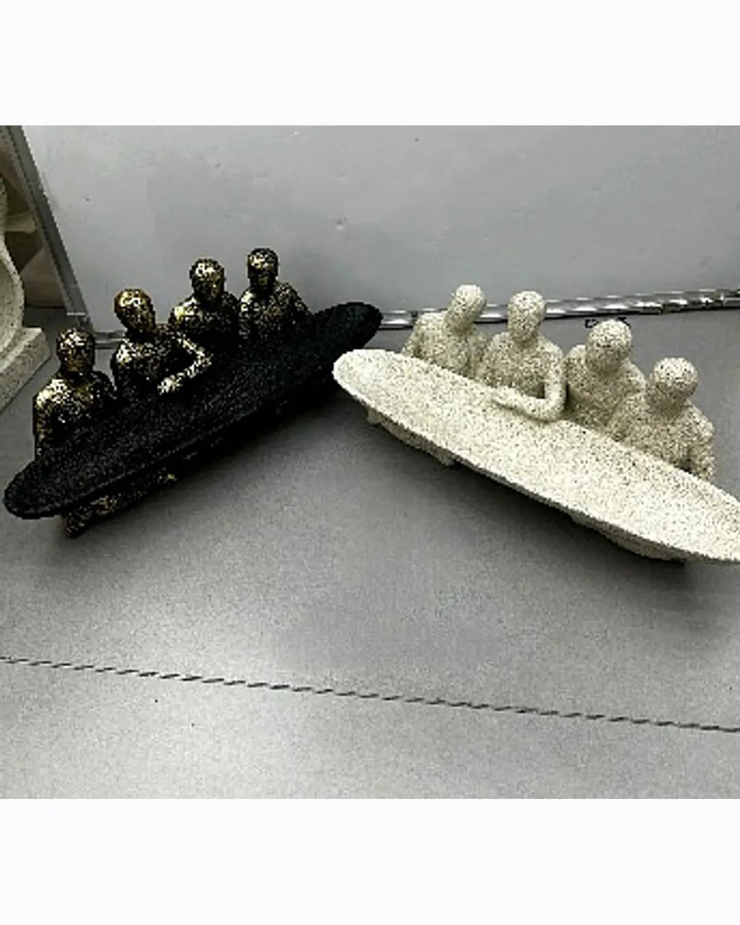 Monks in Boat Showpiece