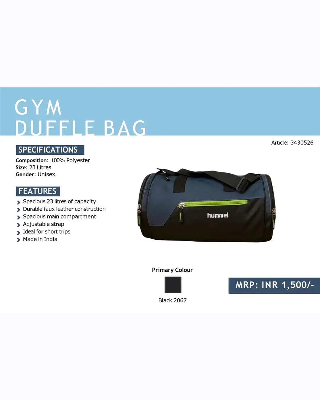 Hummel Gym Duffle Bag