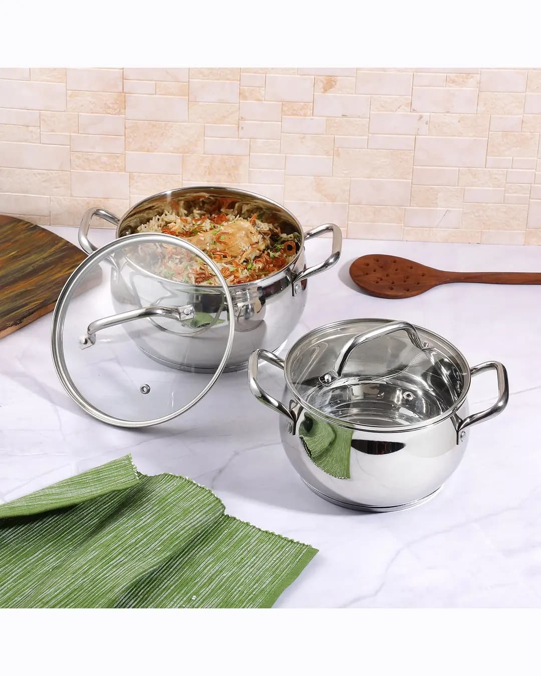Vinod Stainless Steel Almaty Saucepot Set (Induction Friendly)