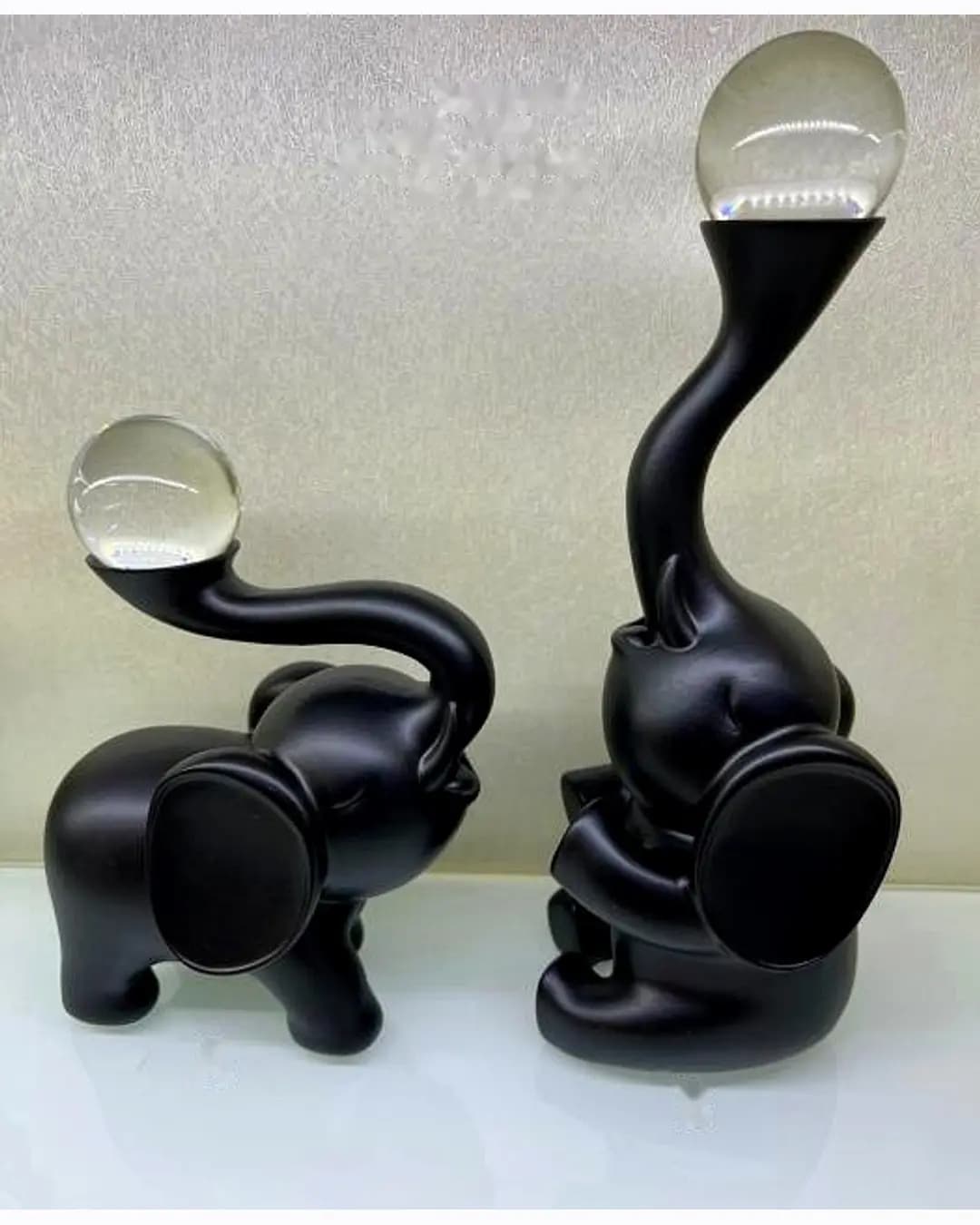 Elephant Pair with Crystal Ball