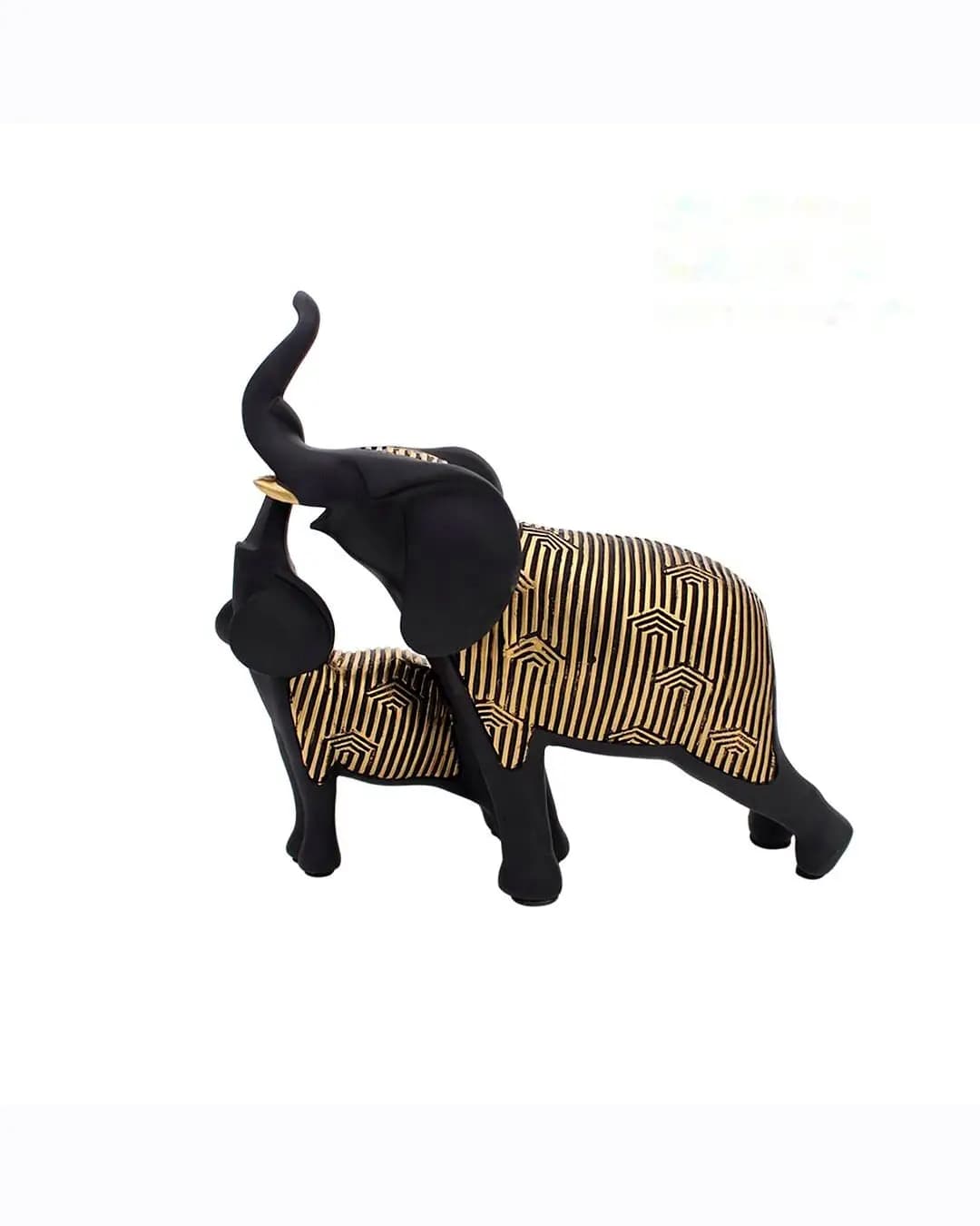 Elephant Pair Showpiece - Stripe
