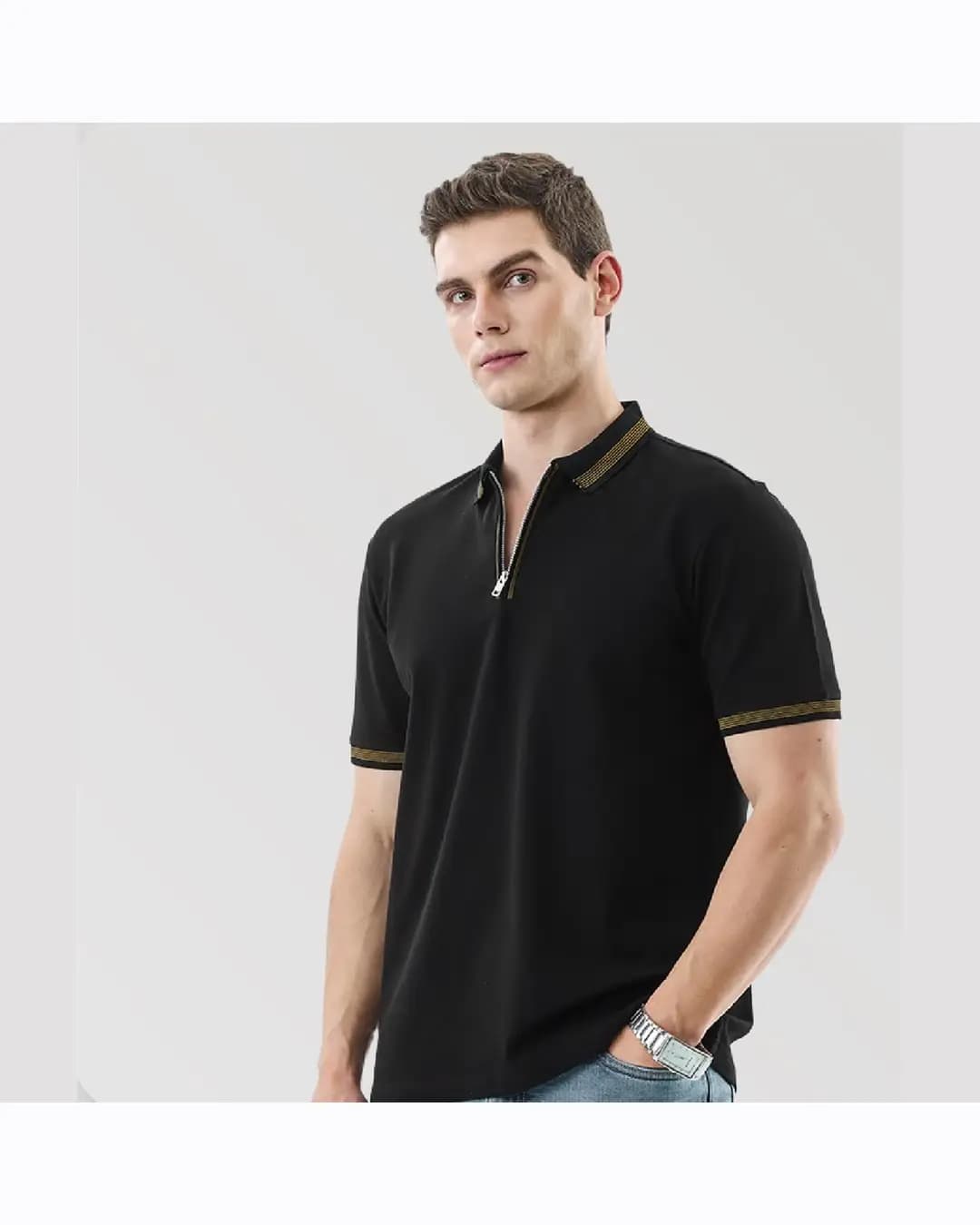 Snitch Textured Zipper Polo