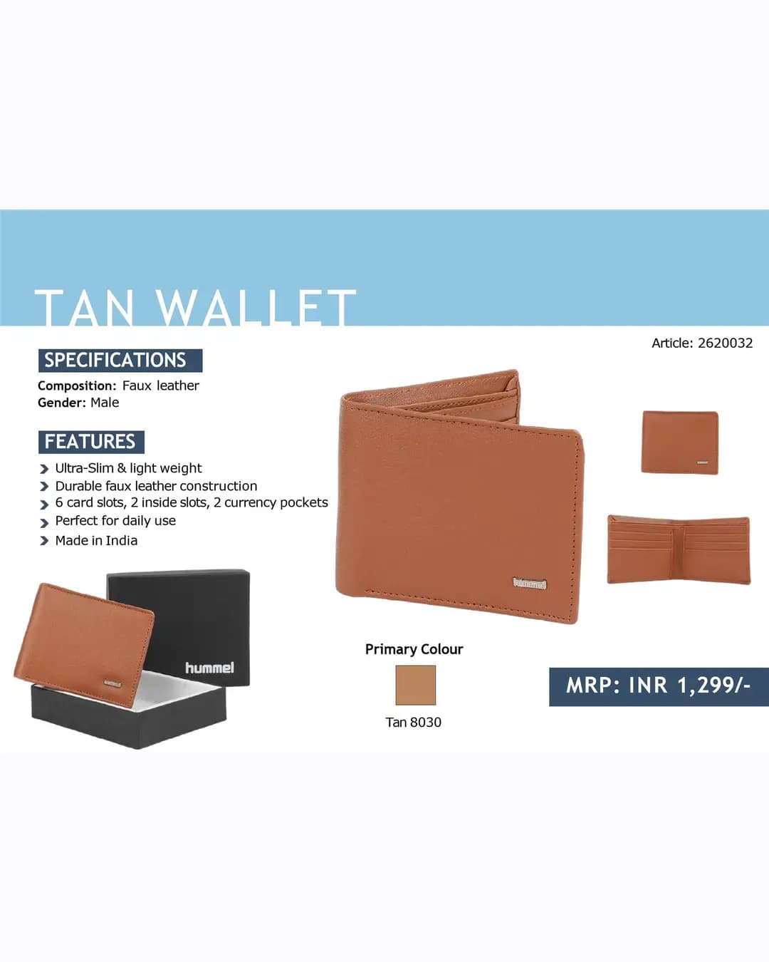 Hummel Tan Wallet