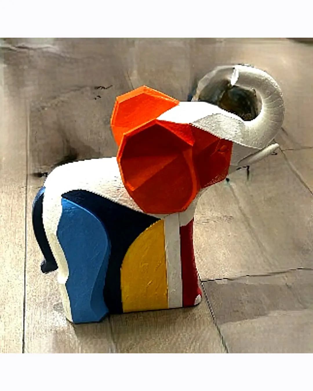 Colour-Block Elephant Showpiece (MM-1691)