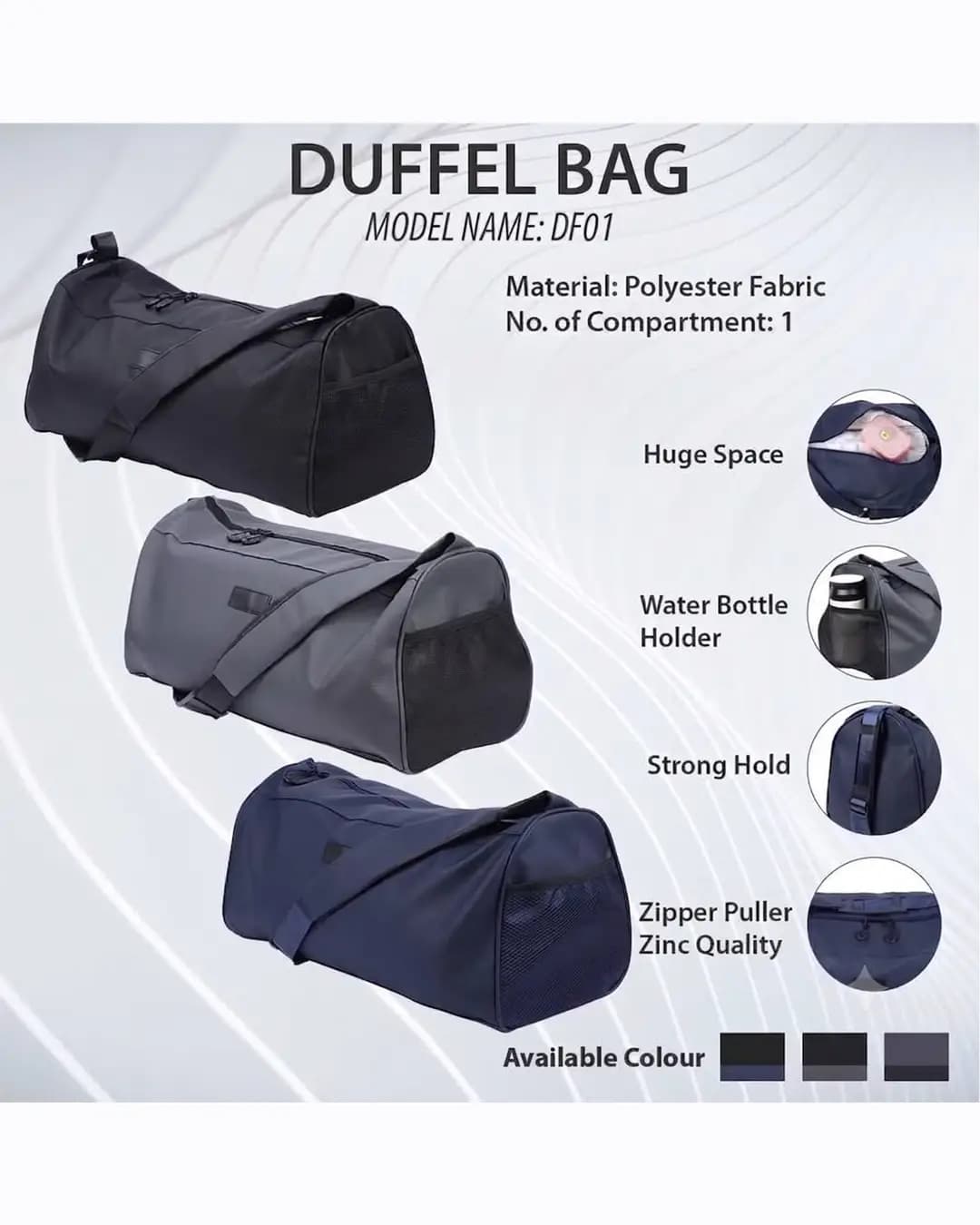 Duffel Bag DF01 - 1 Compartment