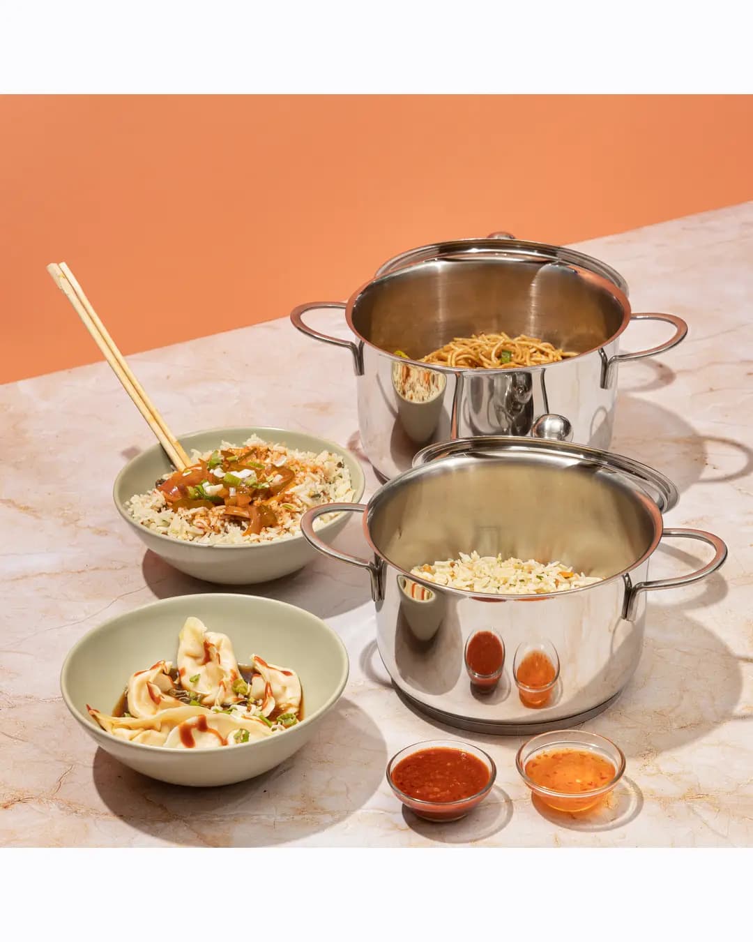 Vinod Stainless Steel Tuscany Combo Set with Lid (Induction Friendly)