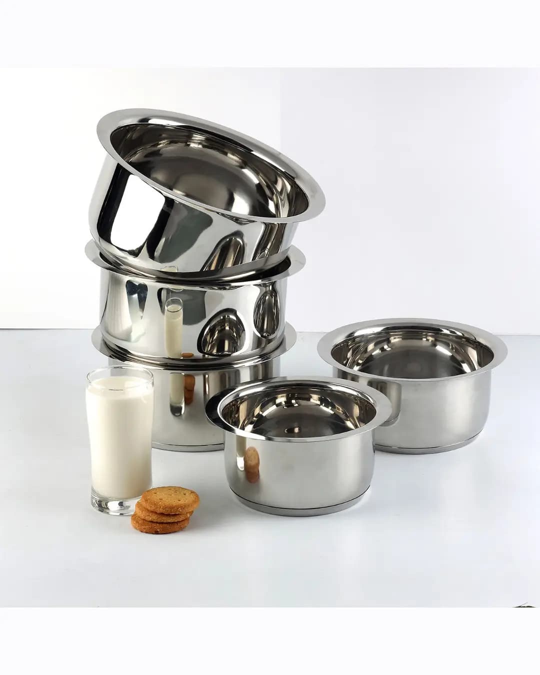 Vinod Stainless Steel 5 pc Tope Set (Induction Friendly)