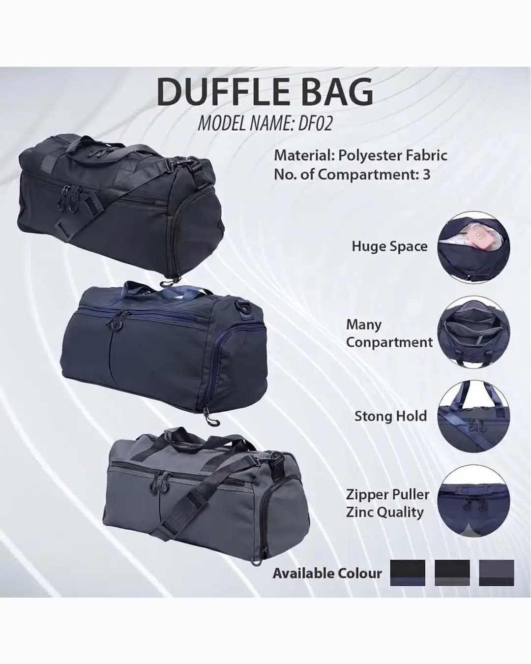 Duffle Bag DF02 - 3 Compartments