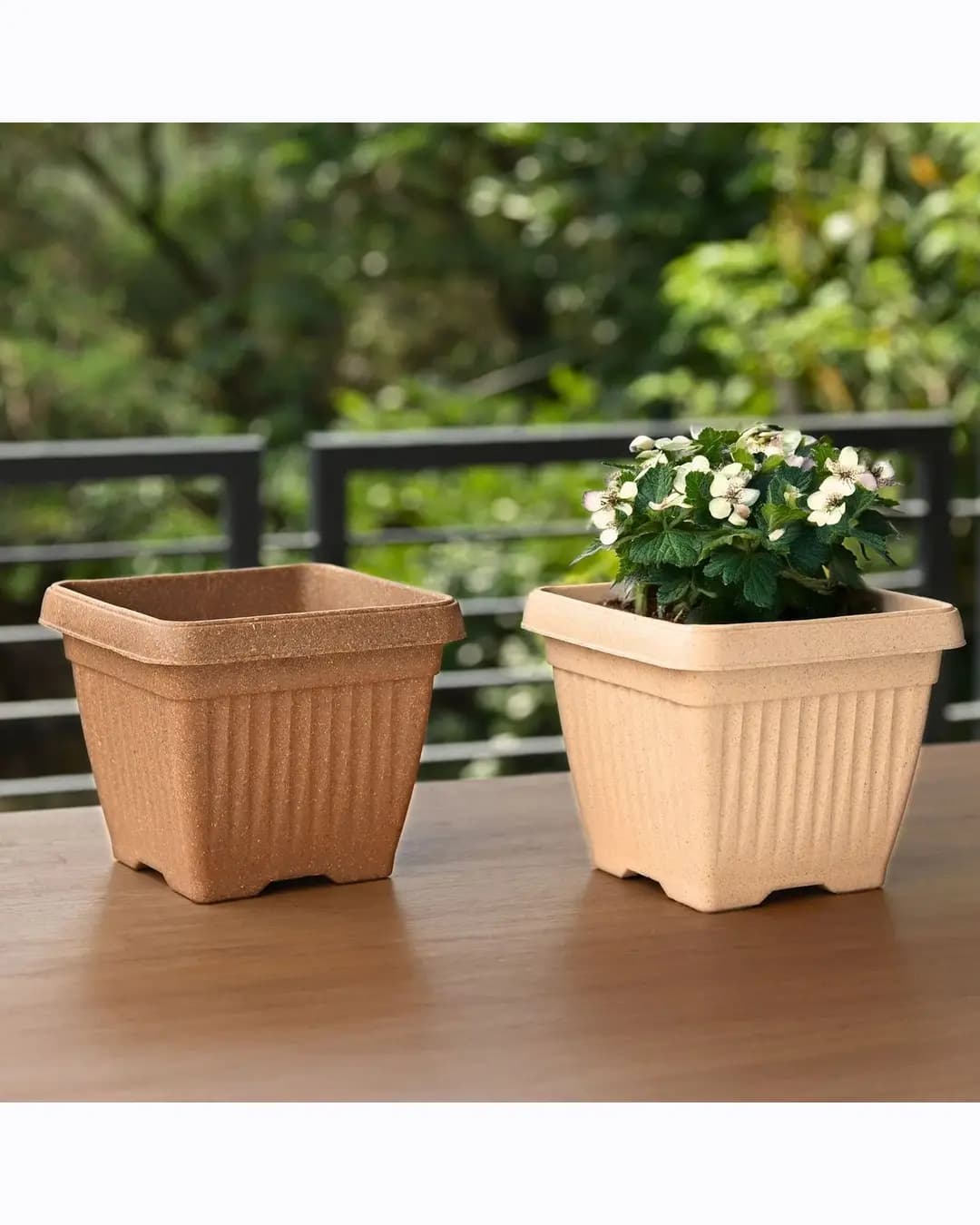 EHA Bella Square 8 Inch Planter set of 2