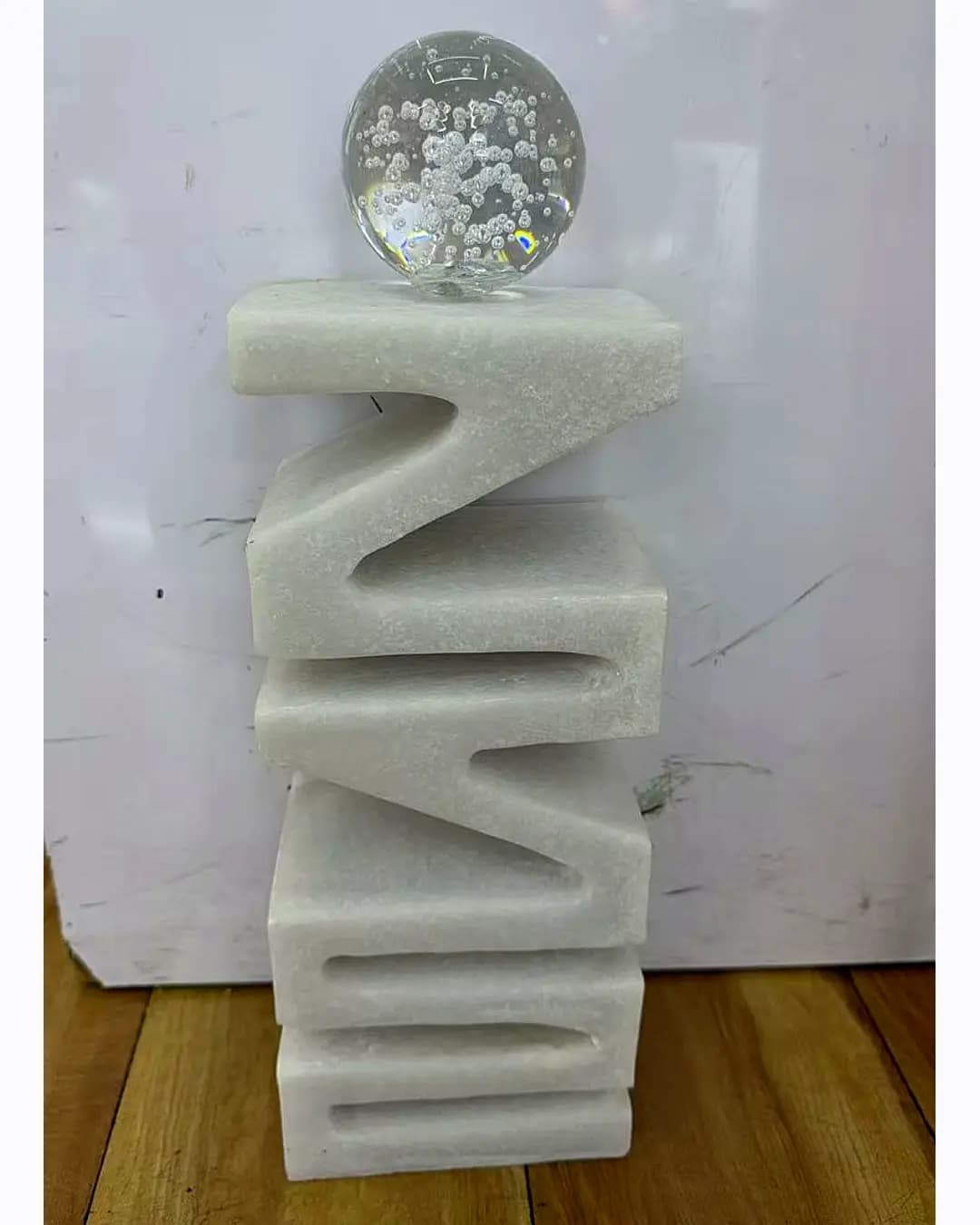 Zig-Zag Sculpture with Crystal Ball